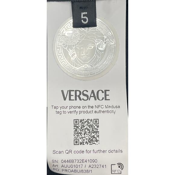M2-8 VERSACE Men's Greca Jockstrap Underwear Stretch Black/Gold Size 6/34-36/M - Picture 6 of 11